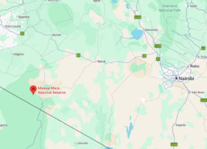 Map showing the location of Maasai Mara National Reserve and surrounding conservancies